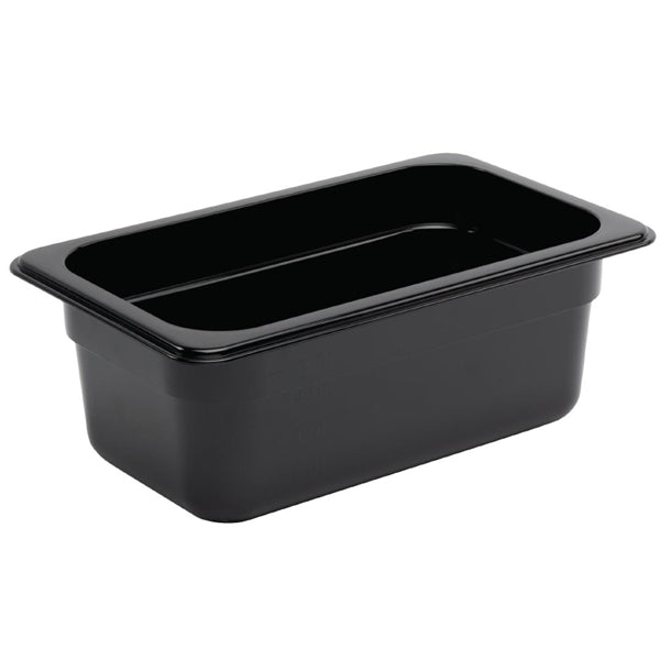 Gastronorm 1/4 100mm Black Polycarbonate