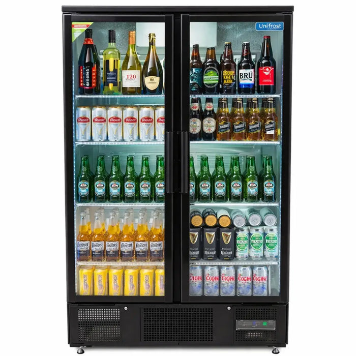 Unifrost BC500HBE Black 2 Door Upright Bottle Cooler