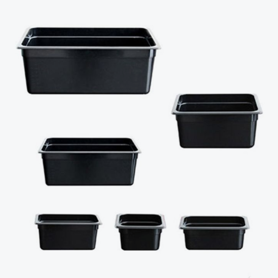 Gastronorm 1/6 65mm Black Polycarbonate