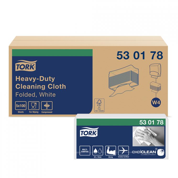 Tork Heavy Duty Cloths 5 x 100's  White 530178