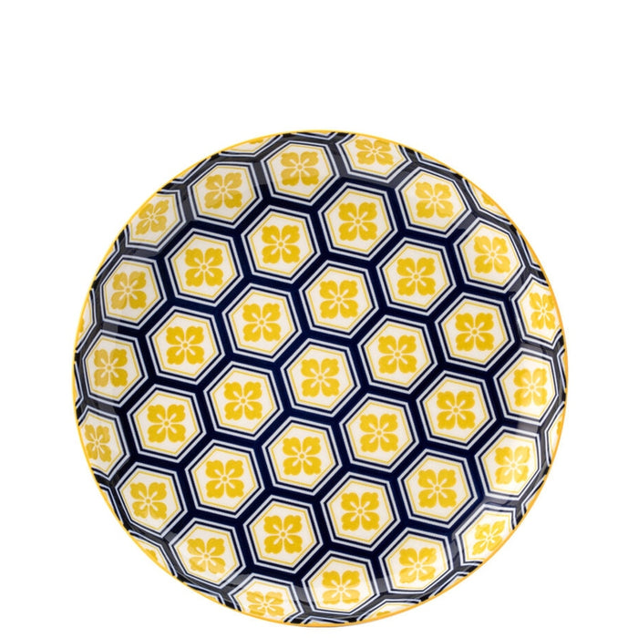 Cadiz Blue & Yellow Plate 8'' 6's CT1061