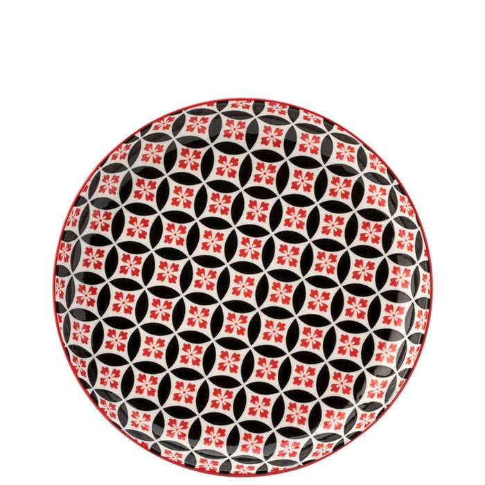 Cadiz Red & Black Plate 8'' 6's CT1067