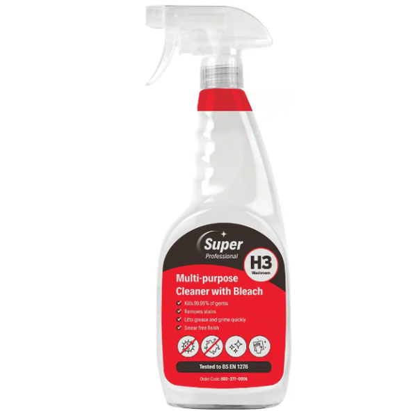 Super Professional Multi Purpose Bleach Cleaner 6x750ml H3