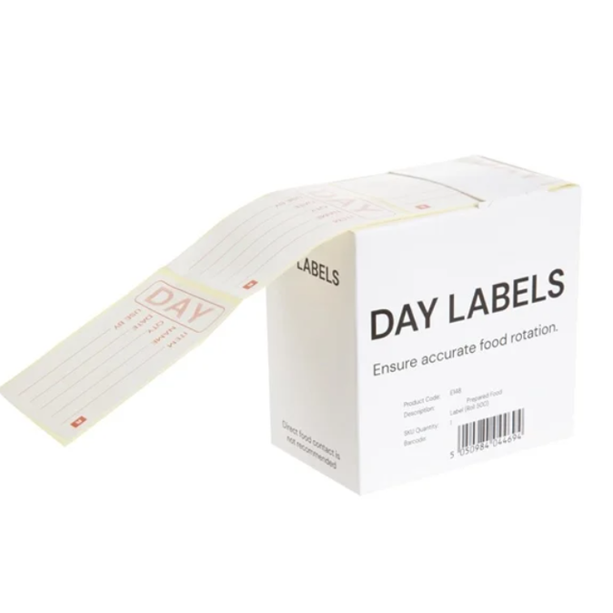 2'' Food Prepared Red/White Label 500's
