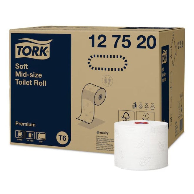 Tork Toilet Roll Mid-Size TRPrem 2p 90m T6 27's 127520-61