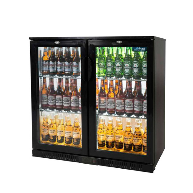 Unifrost BC20HBE Black 2 Door Hinged Bottle Cooler