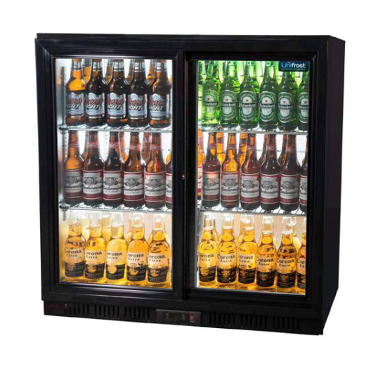 Unifrost BC20SBE Black 2 Door Sliding Bottle Cooler